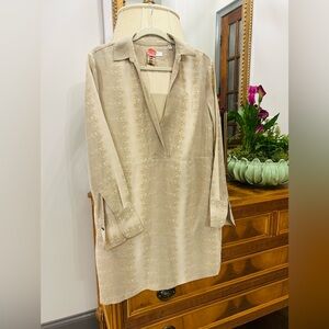 Equipment Beige Snake Print Long Sleeve Dress. Like New!